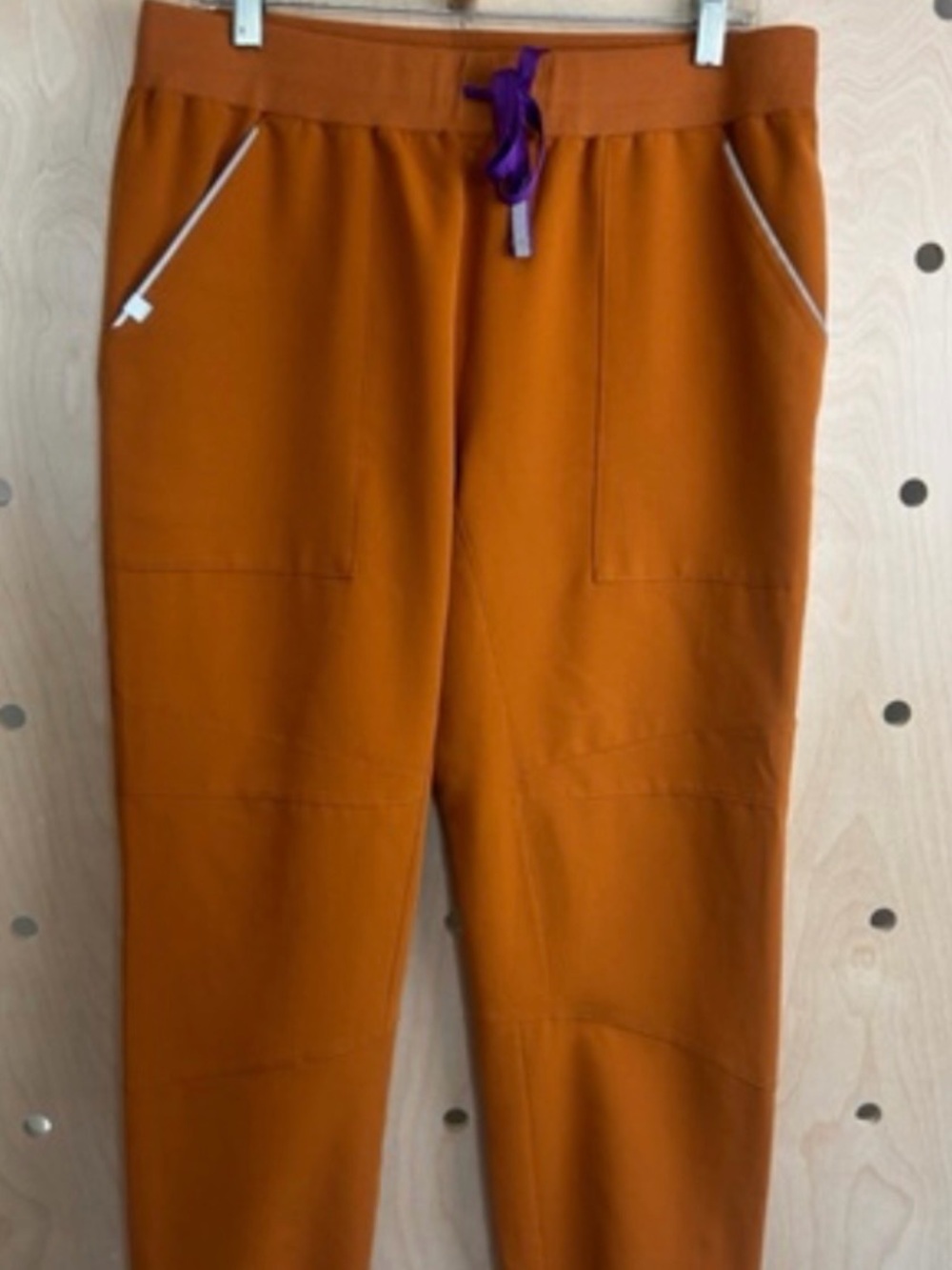 Figs women’s Pull-On Jogger scrubs with Purple Drawstring